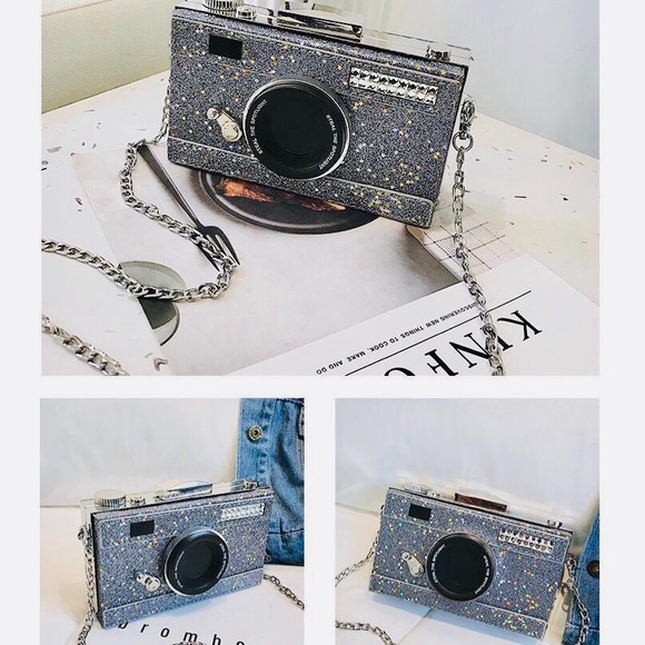 Cameron Camera Clutch, Crossbody Shoulder Bag Gray - Picture 5 of 7